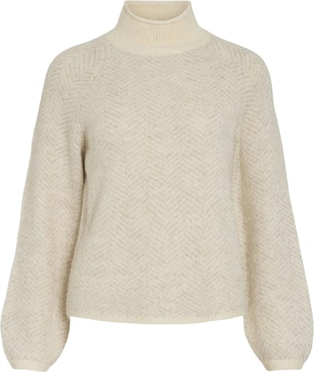 Vila Trui Vilory High Neck L/s Knit Top - Noo 14094181 Eggnog Dames Maat - L