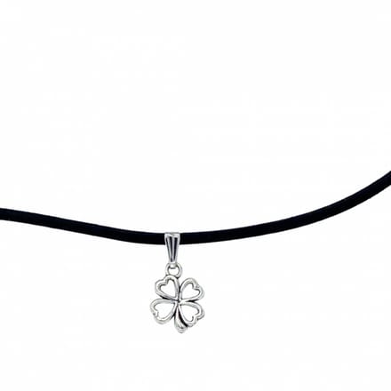 Ketting klavertje vier zilverkleur 45 cm - Charme Bijoux