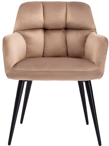 Vente-unique Set van 2 stoelen PEGA - Met armleuningen - Fluweel en metaal - Beige