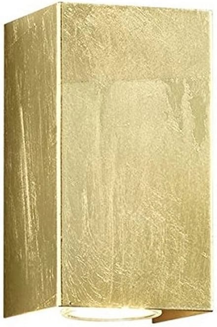 Wandlamp met GU10 fitting, metaal en gouden afwerking, 15 x 8 cm