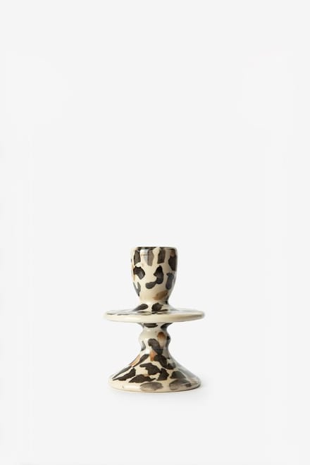 Sissy-Boy - Lichtbruine ruffle kandelaar met leopard print small