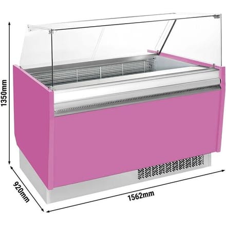 GGM Gastro Eistheke LIAM - 1560mm - Statisch - für 13+13x 5 Liter Eisbehälter - Pink Roze