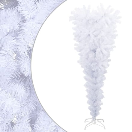 vidaXL - Ondersteboven - kunstkerstboom - PVC, - steel - Wit