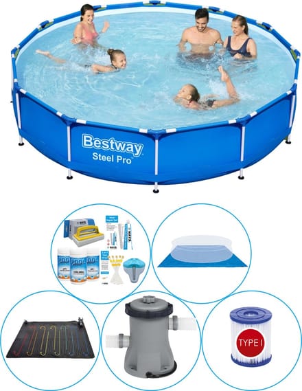Zwembad Combi Deal - 6-delig - Steel Pro Rond 366x76 cm