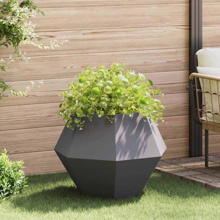 vidaXL Plantenbak Zwart 75 x 75 x 60 cm Staal