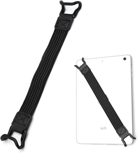 Antislip elastische band tablet houder - universeel - zwart - 7 tot 11 inch - e-reader - stevige grip
