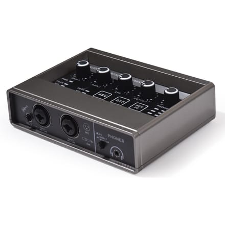 Audio Interface Professionele Opname XLR Audio Interface DSP Reverb 48V Phantom Power Geluidskaart zwart