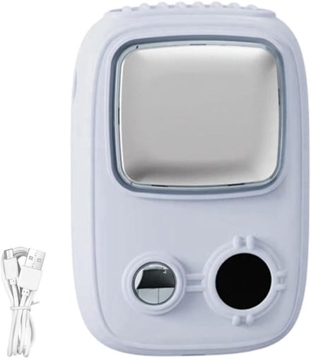 Draagbare Nekventilator - Persoonlijke Airco - Buitenactiviteiten Comfort - Dubbele Koeling - 5D x 9B x 5H cm - Blauw