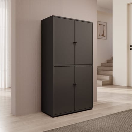 Meubella - Deacon - Schoenenkast - Zwart - 70x33x131 cm