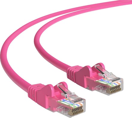 Cat 5e - U/UTP - Netwerkkabel - Patchkabel - Internetkabel - 1 Gbps - 2 meter - Roze - Allteq