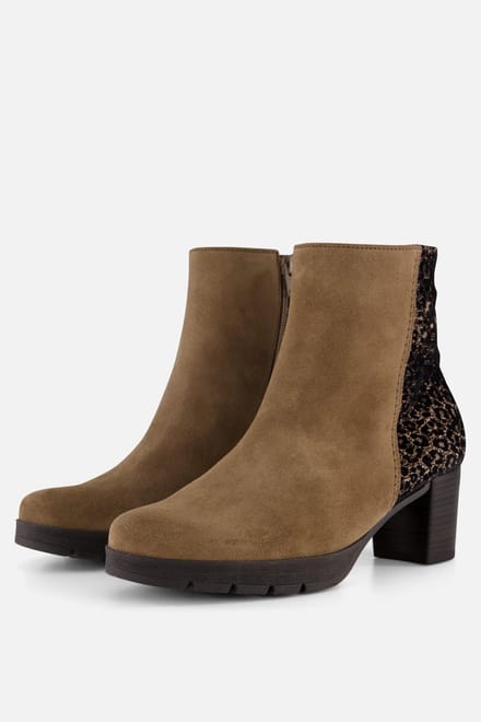 Gabor Gabor Leopard Enkellaarsjes cognac Suede