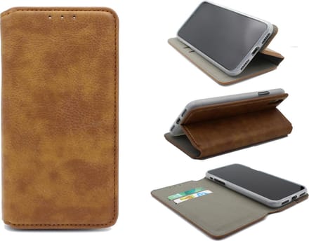 HB Hoesje Geschikt voor Apple iPhone 7 Plus & 8 Plus - Luxe Kunstlederen Slim Portemonnee Book Case - Bruin