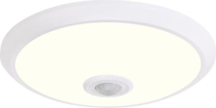LED Plafondlamp met Sensor + Dag en Nacht Sensor - Kozolux Crimpy - 20W 1500lm - Natuurlijk Wit 4200K - Opbouw - Rond - Wit