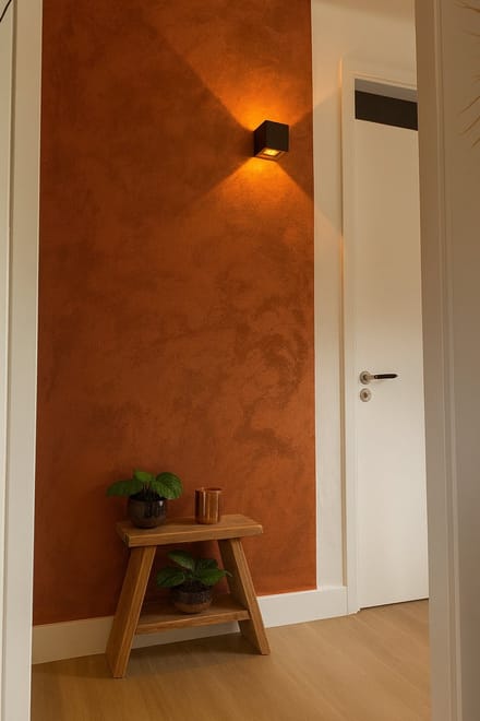 Zand Effect Verf - Terracotta - 1L - Decoratieve Muurverf + professionele kwast