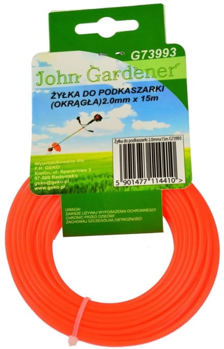 John Gardener Nylon draad 2.0mm - Rond - Rood - 15m - Hittebestendig