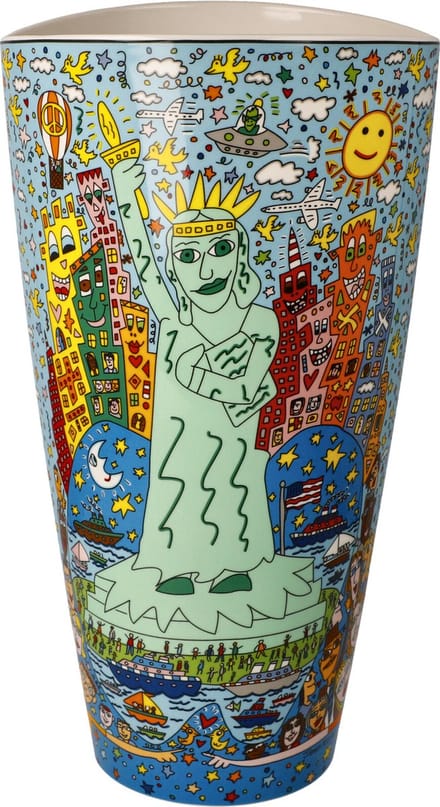 Goebel - James Rizzi | Vaas The Big Apple is Big on Liberty | Porselein - 28cm