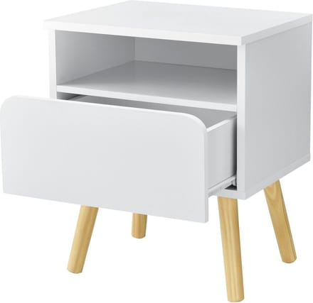 Nachtkastje Dargaville met lade 50x40x34 cm wit en hout