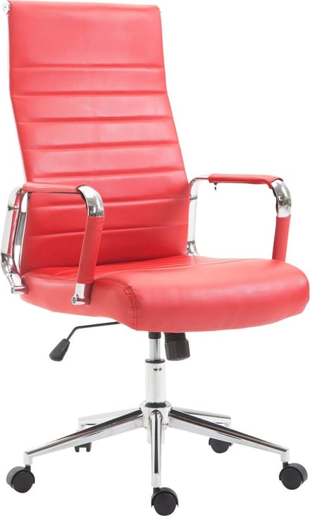 CLP Columbus Bureaustoel - Ergonomisch - Voor volwassenen - Kunstleer - rood
