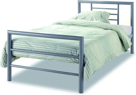 Bed 'Sandro' Grijs 90x200 Met Lattenbodem