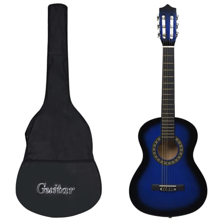 vidaXL - Gitaar - klassiek - beginner - kinderen - met - tas - 1/2 - 34" - blauw