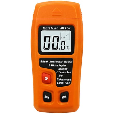 Digitale houtvochtmeter Pintype LCD-achtergrondverlichting Draagbare houtvochttester 4 modi schakelbaar oranje
