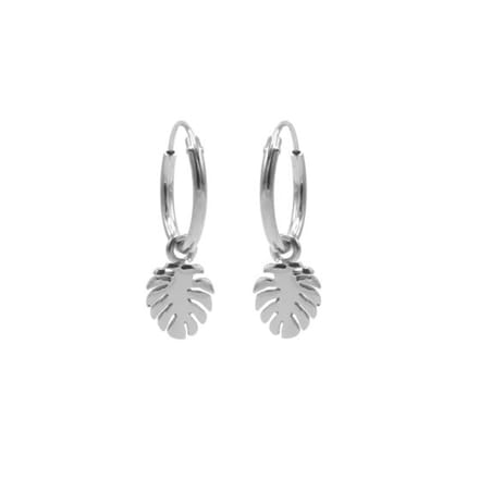 Karma Oorhangers Jungle Leaf Zilver