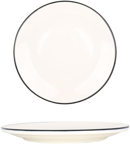 Bonna Dessertbord - Linea Black - Porselein - 15 cm - set van 6