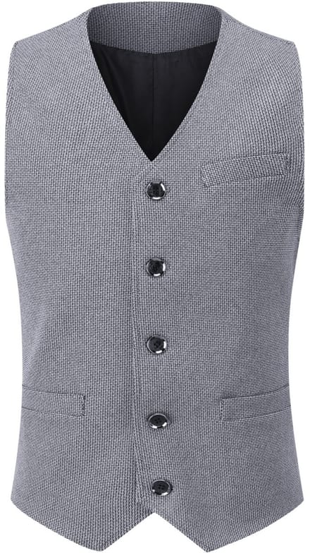 ALLTHEMEN Heren Patchwork V-hals Vest - Formeel Klassiek Basis Wollen Vest Voor Bruiloften - S