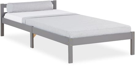 Homestyle4u Eenpersoonsbed - 90x200 cm - Houten bed - Grijs
