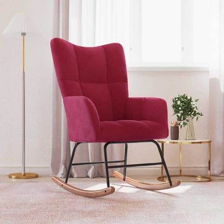 vidaXL Chaise à bascule Rouge bordeaux Velours