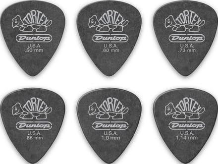 Dunlop Tortex Pitch Black Plectrum Set 0.50 mm - 1.14 mm 6-pack