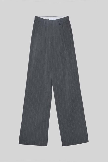 Touché Privé - Gestreepte broek met wijde pijpen - Antraciet - Dames