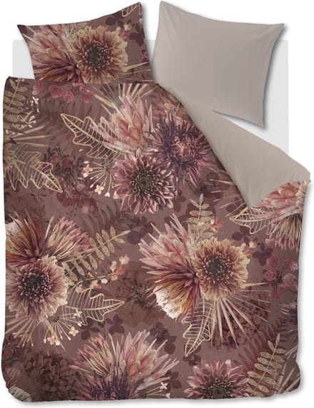 Riviera Maison Protea dekbedovertrek - Tweepersoons - 200x200/220 - Steenrood