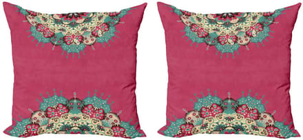 ABAKUHAUS mandala-kussenhoes-set – 2x45x45 cm – dubbelzijdig bedrukt – multicolor