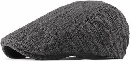 Flatcap grijs gebreid - Platte pet - Verstelbaar