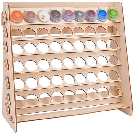 Dailygoody - Houten Verf Organizer - Schilderij Rack - 54 Gaten - Wit