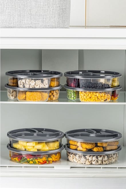 Asir - Opbergdoosset - Antraciet - 21 x 21 x 5 cm - 8 Stuks