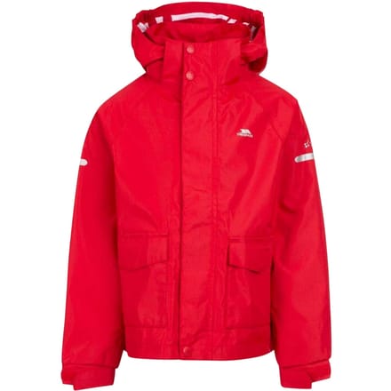 Trespass Waterdichte jas met afneembare capuchon voor kinderen (Rood)