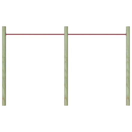 vidaXL Rekstokken 2 st 125 cm staal rood