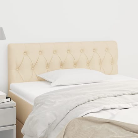 vidaXL - Hoofdbord - 90x7x78/88 - cm - stof - crèmekleurig