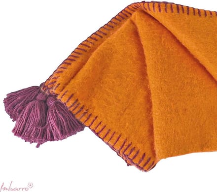 Imbarro - Plaid - Kleed - Evie - Orange - Wol, Acryl en Nylon - 130x170cm