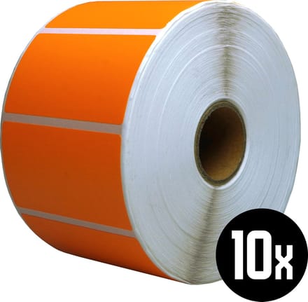 DULA Compatible Zebra Labels 57x32mm - 1500 etiketten per rol - kern 25mm - Oranje - Permanent - 10