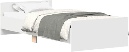 Eenpersoons Bedframe - Houten Bed - Slaapkamer Meubel - Met Hoofdeinde - 90x200 cm - Wit