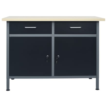 vidaXL - Werkbank - 120x60x85 - cm - staal - zwart