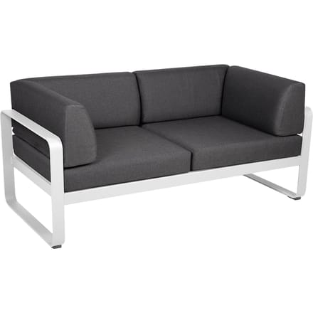Fermob BELLEVIE club sofa 2 zits - 01 katoenwit - A3 grafietgrijs