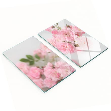 Geharde multifunctionele decoratieve glazen borden met wilde rozen, 2x30x52 cm
