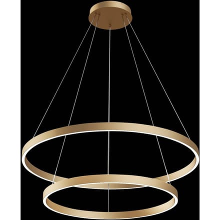Maytoni Rim LED hanglamp, 840, 2 ringen, messing