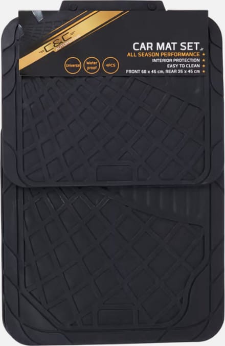C&C automattenset - 4-delig- Rubber - Universeel - Zwart