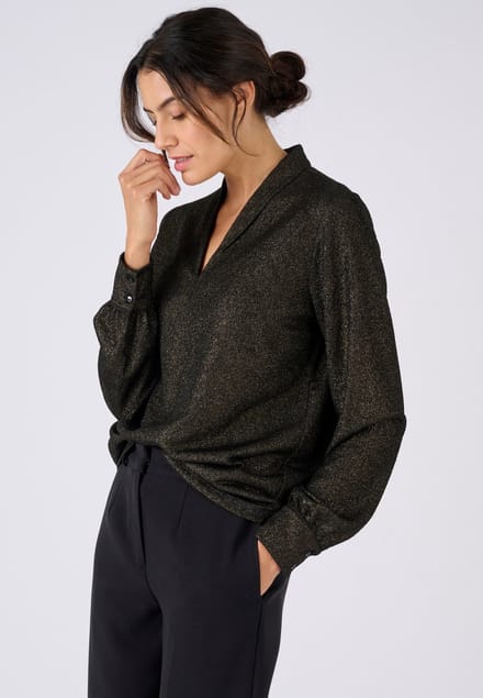 Damart - Lamé T-shirt in goud - Dames - Goudkleur - M