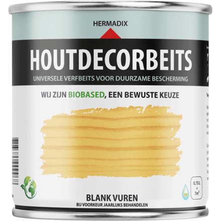 Hermadix Houtdecor Verfbeits Transparant - 0,75 liter - 659 Blank Vuren